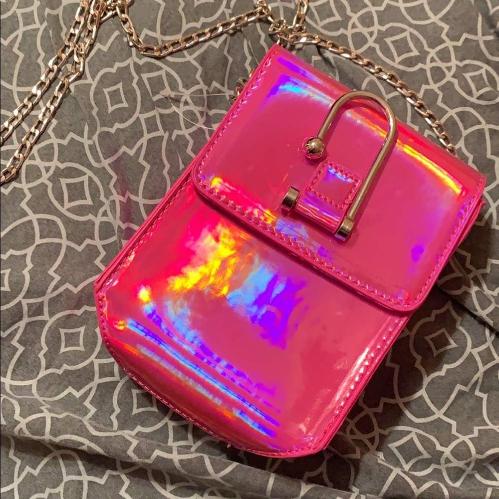 Pink iridescent purse